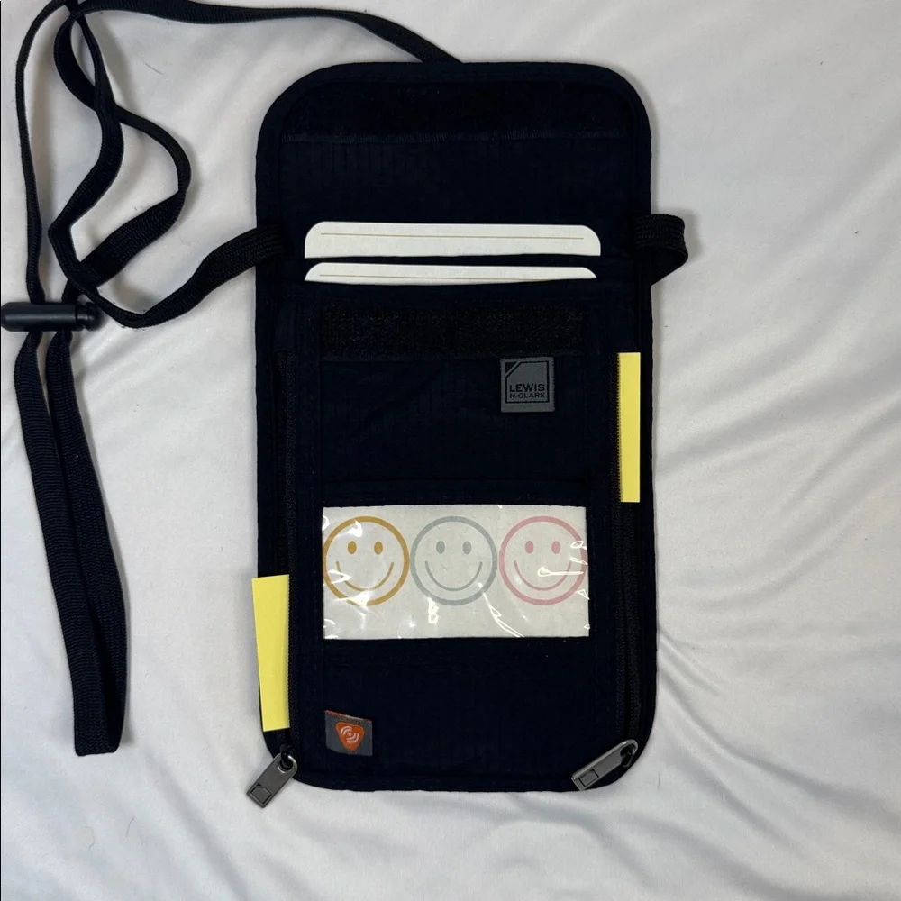 Lewis N. Clark - Black Crossbody Travel Pouch RFID certified